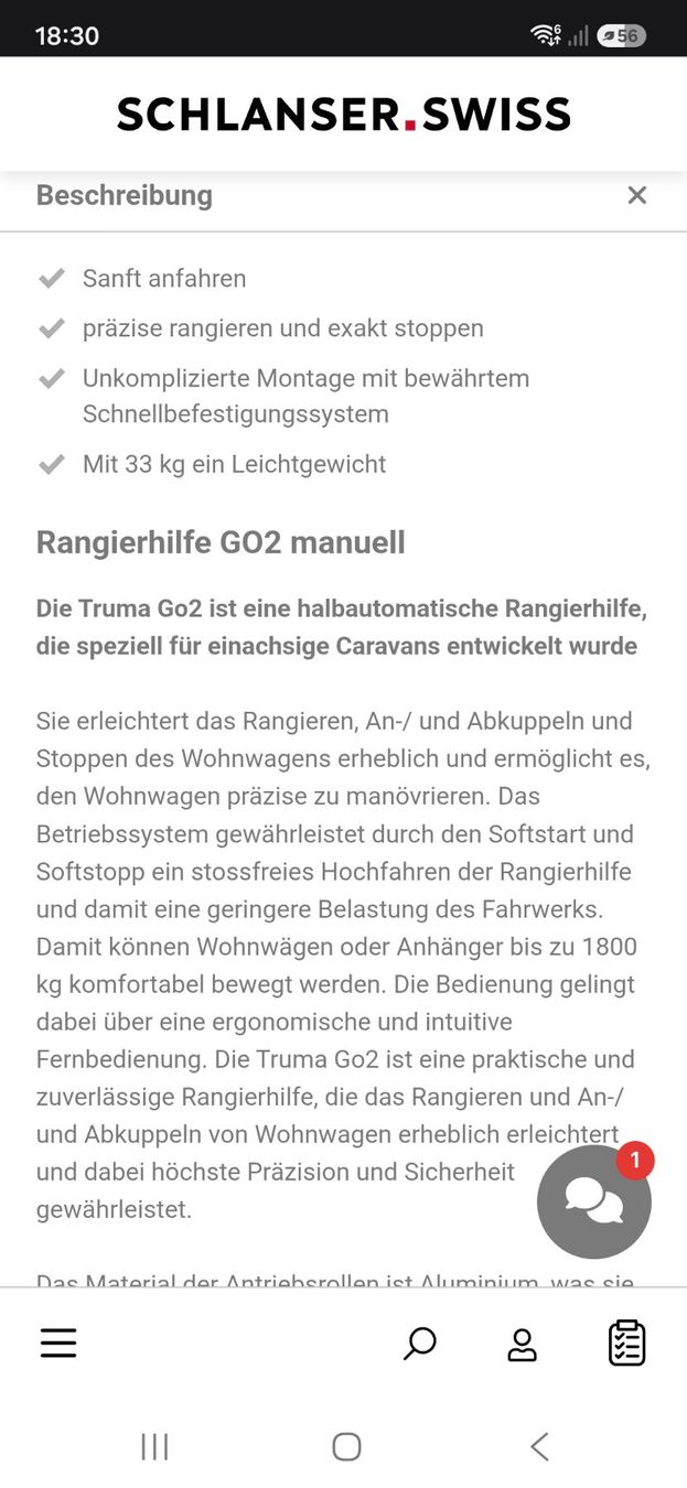 Altri accessori per camping: Mover Go2 Einachser Rangierhilfe halbautomatisch – Usato da Niederhasli venduto da san_qv2p 4