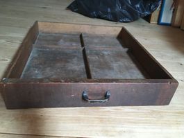 alte Schublade aus starkem Holz, 57x64x11 cm