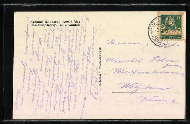 Cartes postales: AK Jakobsbad, Kurhaus Jakobsbad, 1929 – D'occasion à Berlin par bartko-reher 1