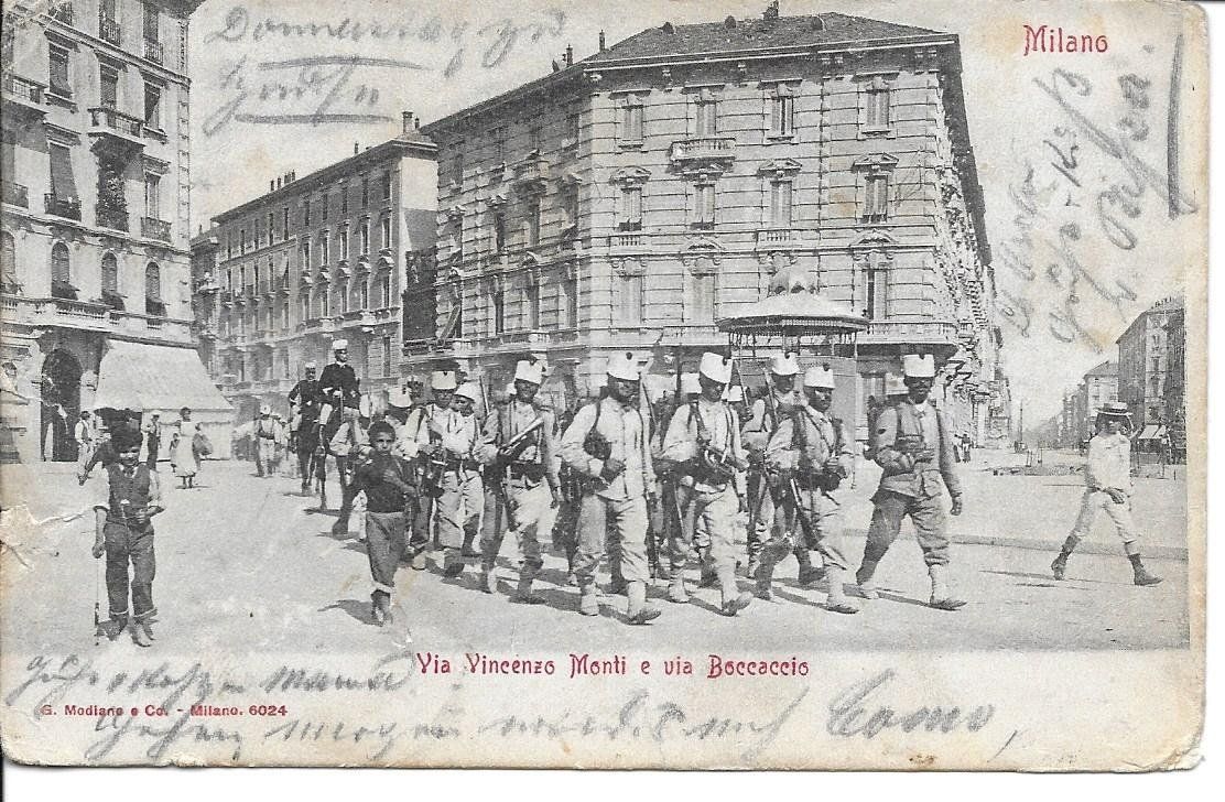 Ansichtskarten: Alte Postkarte Milano 1906 – Gebraucht aus Samstagern von Bladetigi
