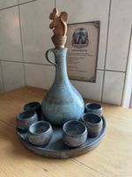 Set Likörkaraffe mit 6 Schnapsgläsern und Eichhörnchen