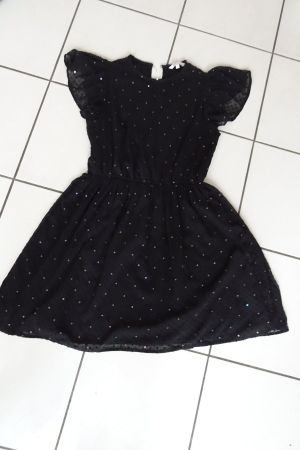 schwarzes Kleid mit Pailletten Gr. 38