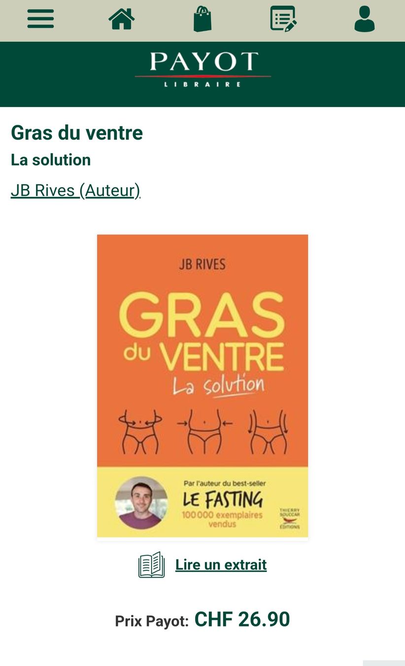 Livres: Gras Du Ventre La Solution JB Rives Thierry Souccar Éditions – Neuf (Voir description) à Montreux par Edelweissgirl_64 1
