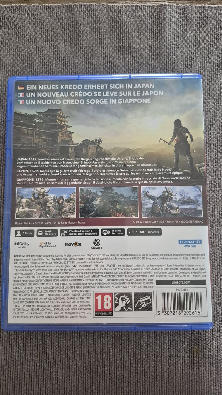 Sony Spiele: Assassins Creed Shadows – Gebraucht aus Schmitten FR von Okusa 1