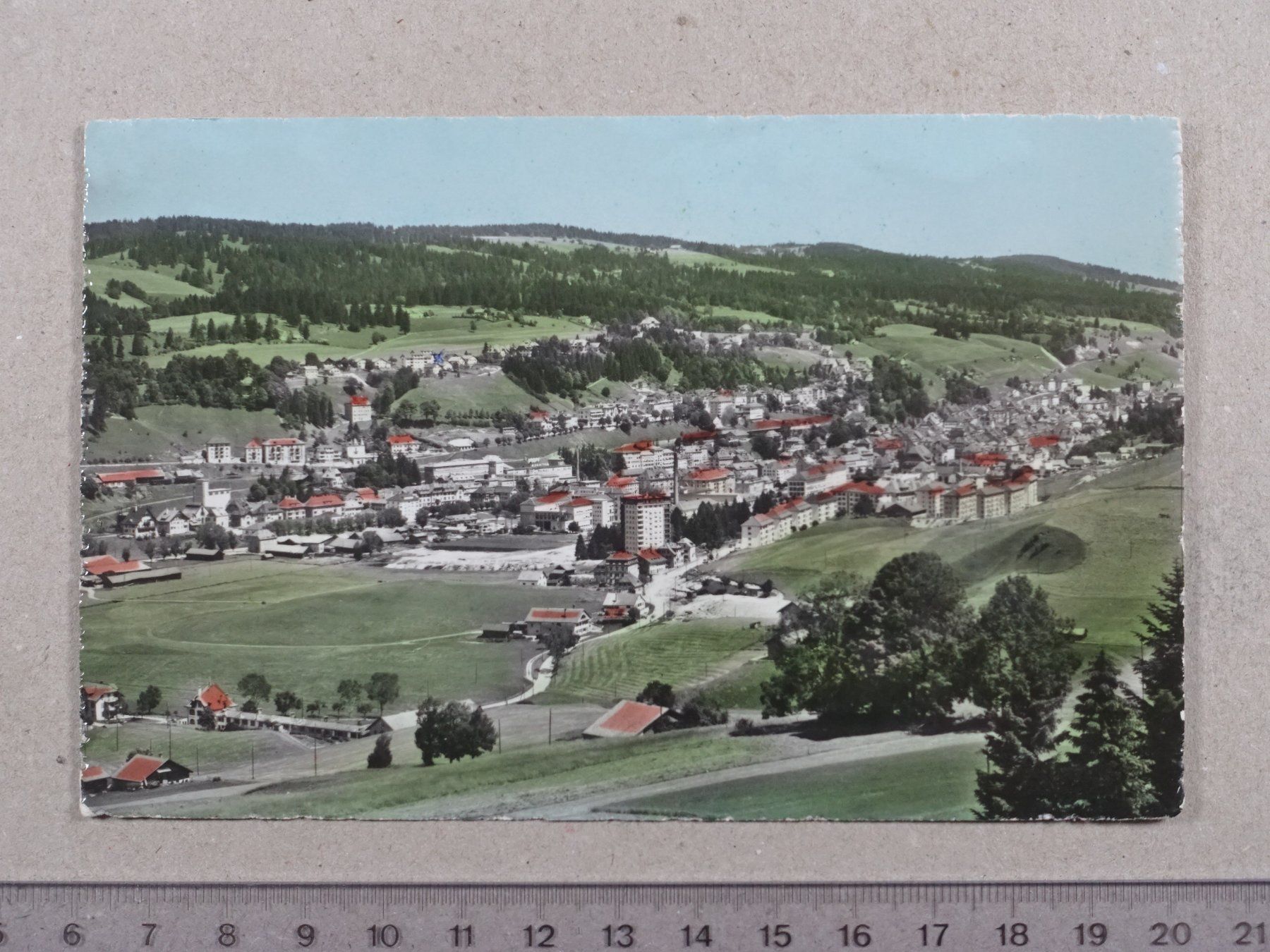 Cartoline postali: Le Locle, 1957 – Usato da Lenzburg venduto da fh1