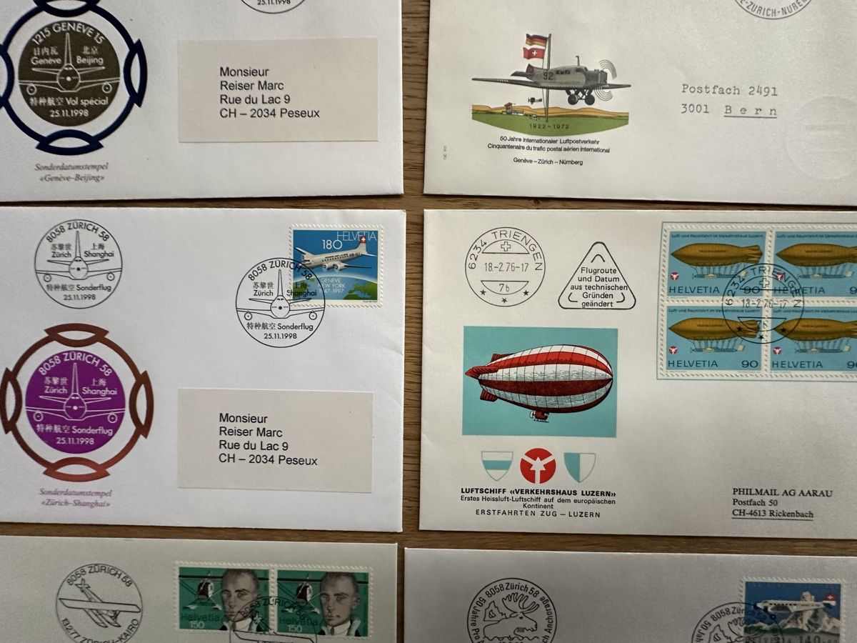 Tutti i francobolli: Schweiz - 22 FDC und Sonderbriefe FLUGPOST  – Usato da Schmitten / FR venduto da Samsara169 8
