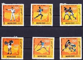 Série 6 timbres  - Mahra State - 1968 - neufs - Sport