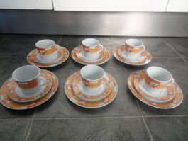 Kaffeetassen Set mit Teller Porzellan Domestic Soave