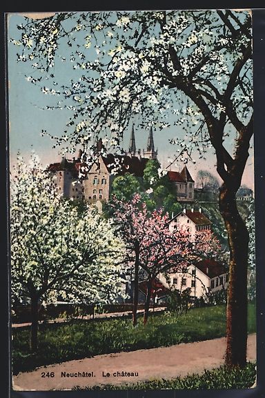 Ansichtskarten: AK Neuchâtel, Le château, 1931 – Gebraucht aus Berlin von bartko-reher