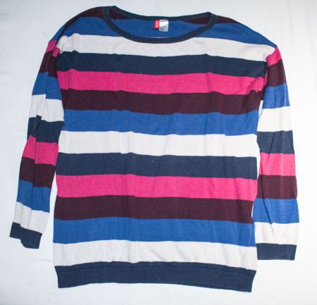 Pullover Baumwollpullover Damen farbenfroh gestreift Gr. M