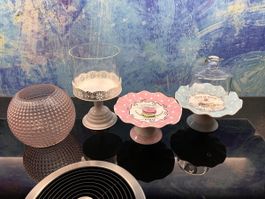 Patisserie Etagere mit Gloche Glasetagere Küchendeko Vase