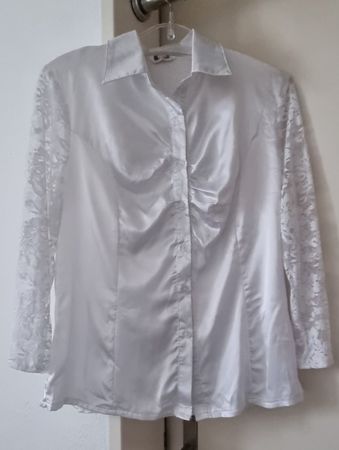 Bluse Ärmel mit Spitzenstoff Gr. 38
