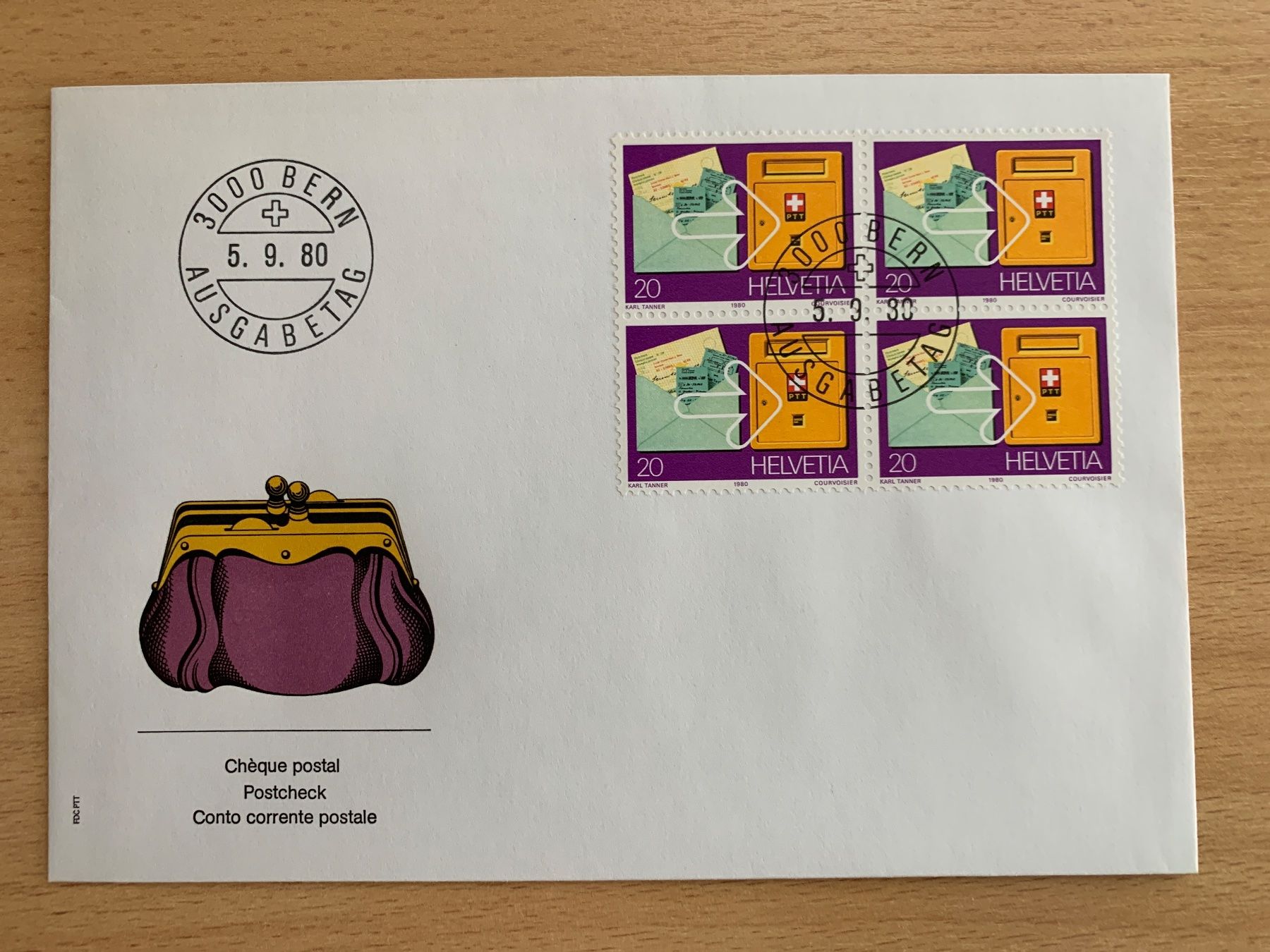 Tutti i francobolli: 3000 Bern Ersttagsbrief 5.9.1980, Postcheck – Usato da Ibach venduto da lisch3