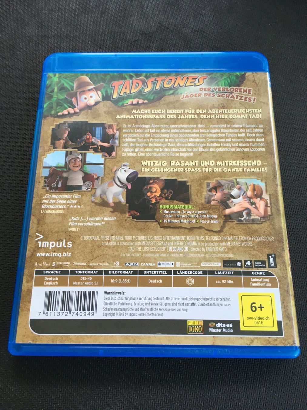 Tutti i DVDs: Tad Stones 3D [3D Blu-ray] – Usato da St.Gallen venduto da MedienJoe 1