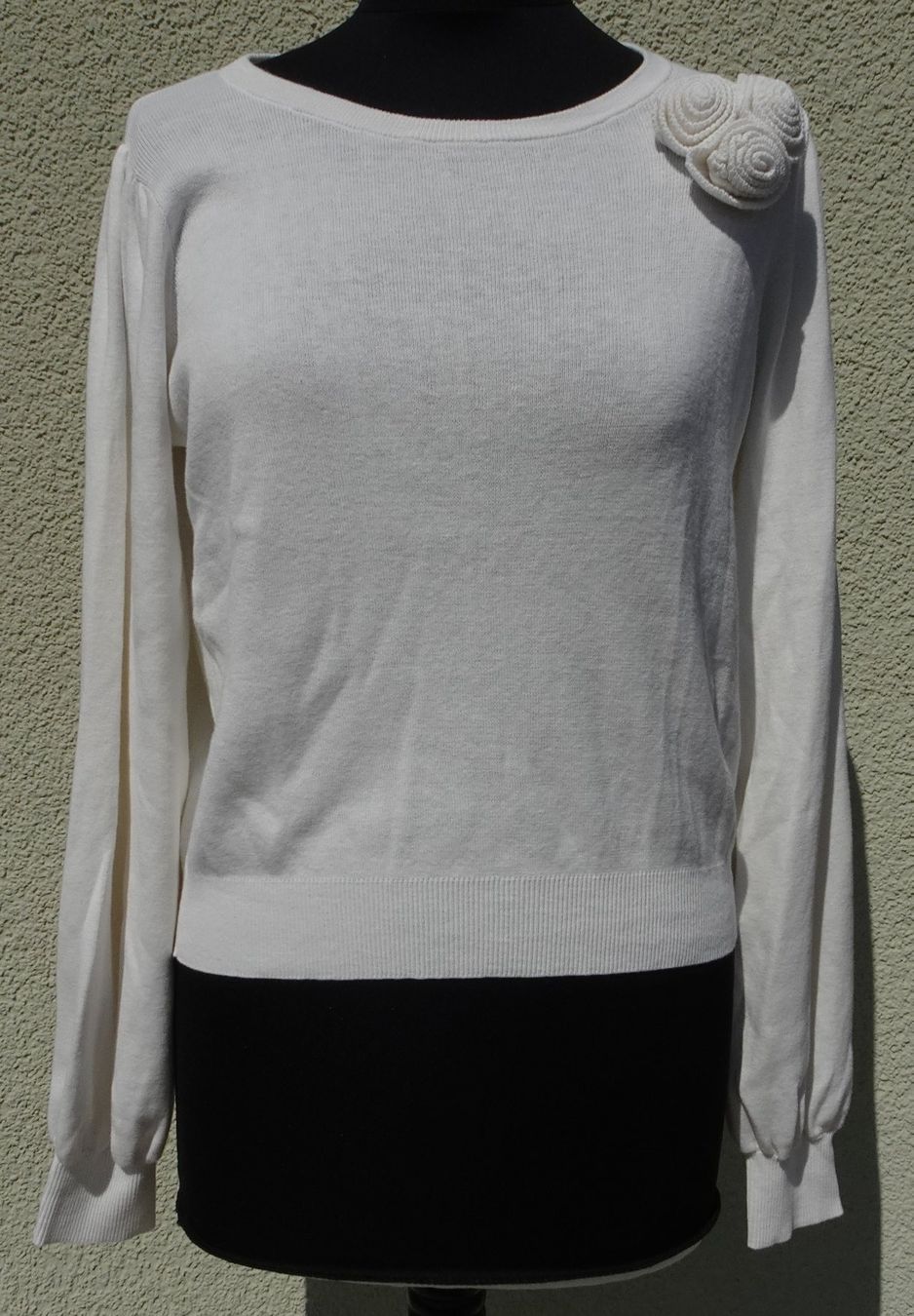 Maglioni & Felpe: Pullover weiss/creme Pauline Gr. M Seide Blumen – Usato da Winterthur venduto da blumeblau77