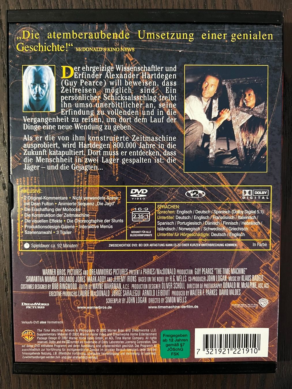 Alle DVDs: The Time Machine – Gebraucht aus Zürich von FilmFreunde 1