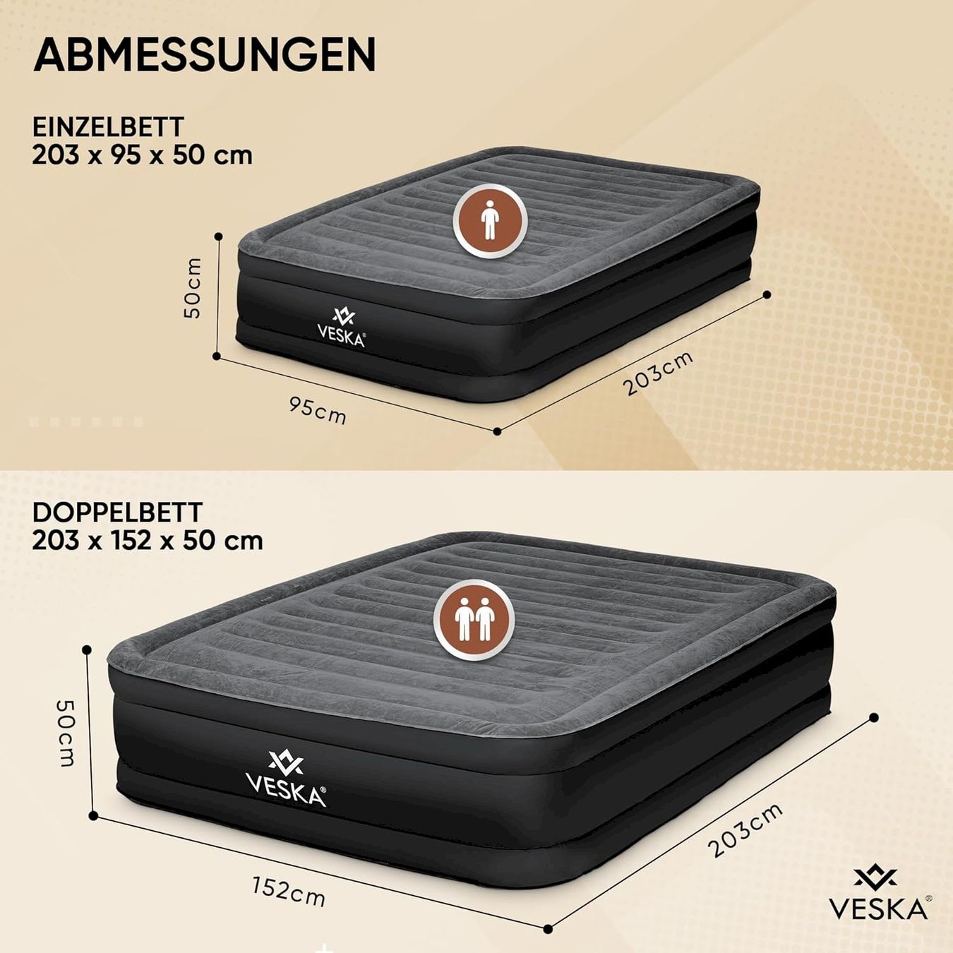 Tappetini fitness: VESKA Einzel Luftbett Anthrazit/Grau – Nuovo e nell'imballaggio originale da Bottighofen venduto da zaap 6