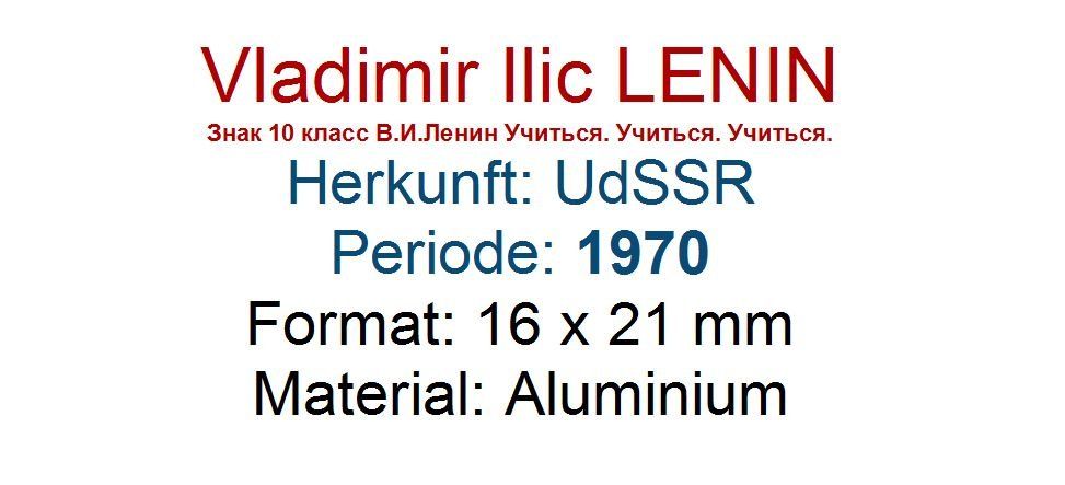 Placchette & Badge: Vladimir Ilic Lenin – Usato da Flamatt venduto da samowarow 1