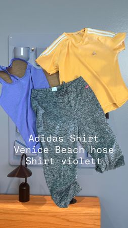 Adidas Shirt Venice Beach Hose Shirt violett Set Sport