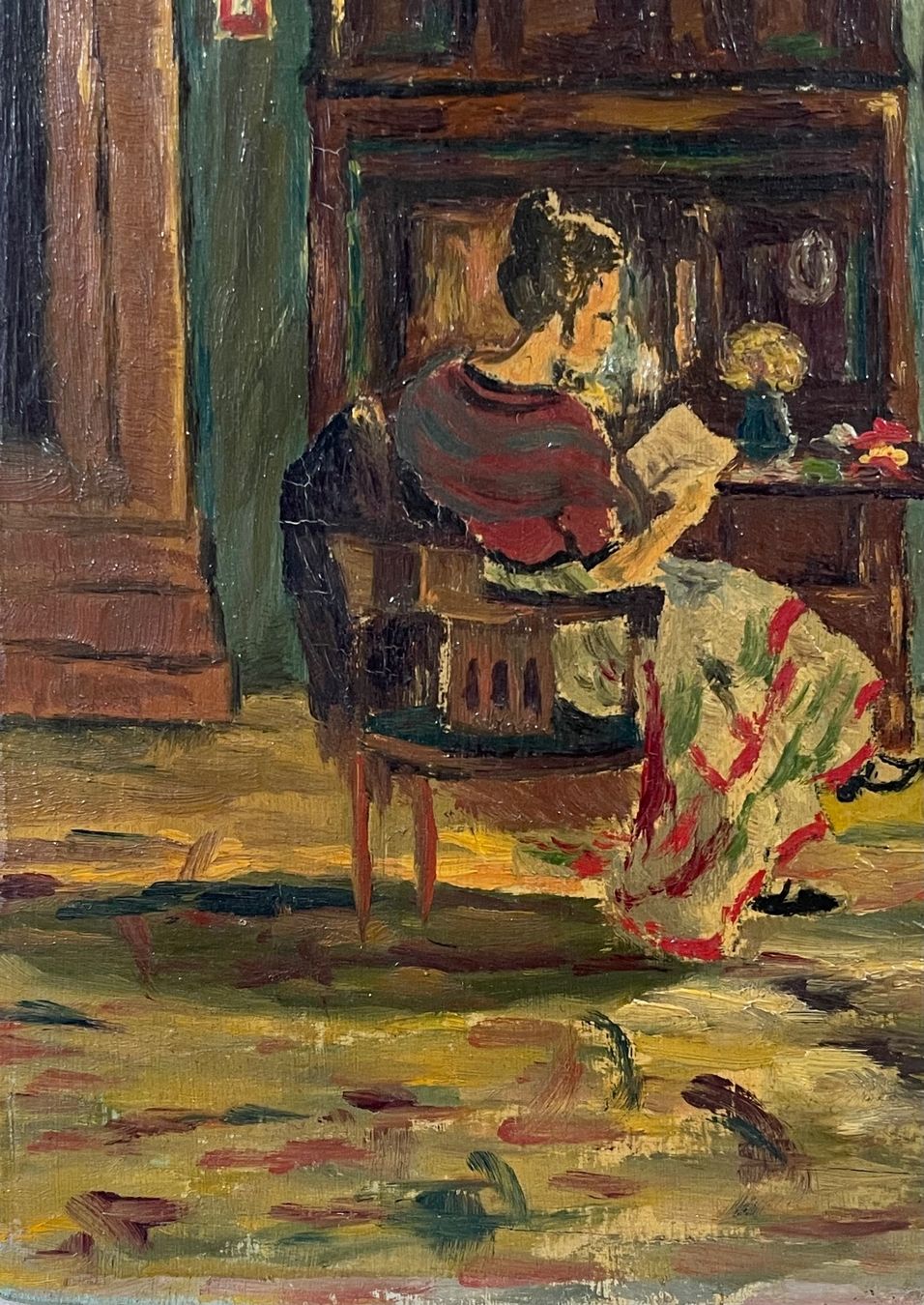 Gemälde: Buch lesende Dame Interessantes Gemälde – Gebraucht aus Root von  4