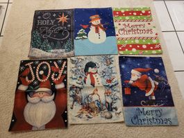 6 Weihnachts-Dekotücher, festlich, neuwertig!