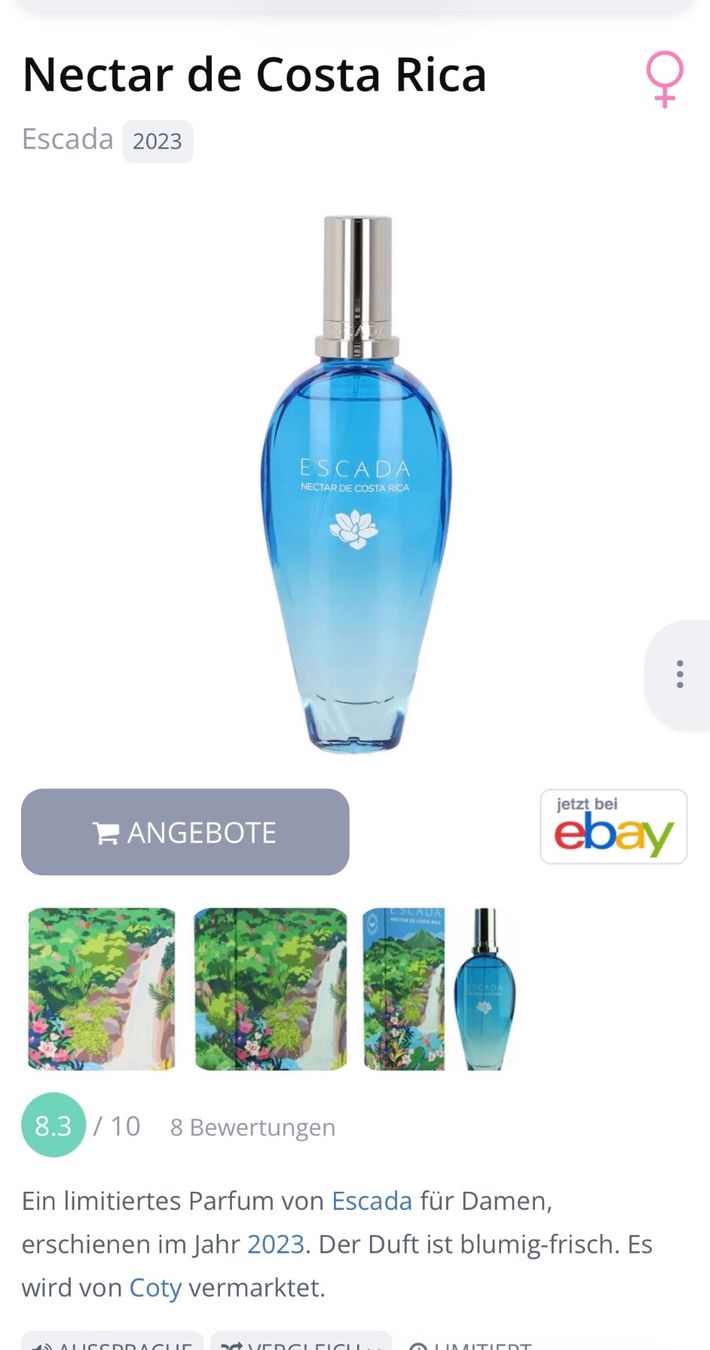 Escada Profumi & Eau de Toilette: ESCADA Nectar de Costa Rica EDT 2ml. Abfüllung – Usato da Zürich venduto da deruja 1