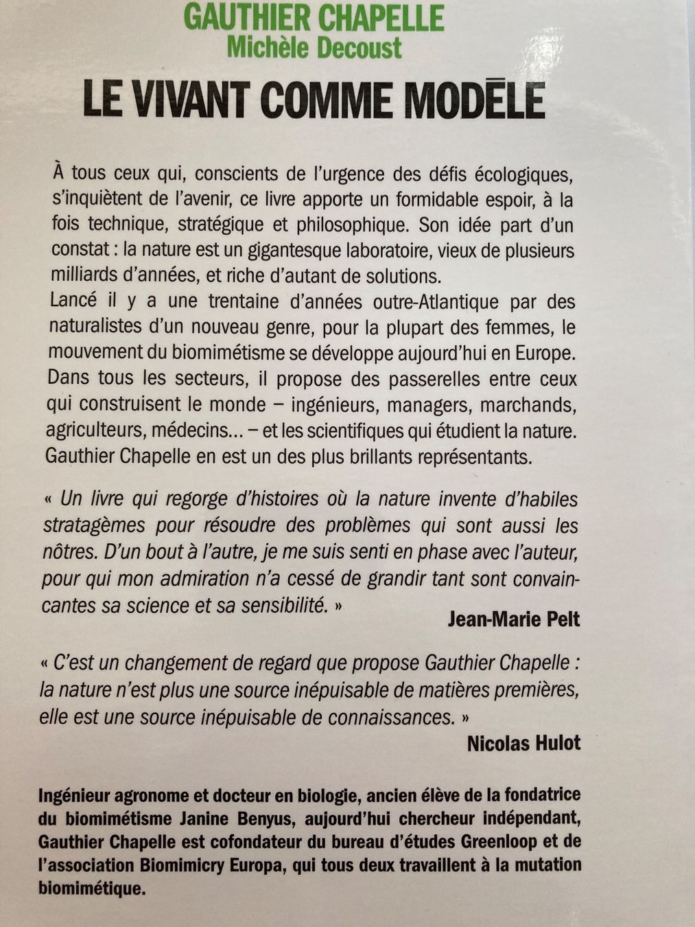 Libri: Le vivant comme modèle Gauthier Chapelle, Michèle Decoust – Usato da Delémont venduto da ant_ghk7 1