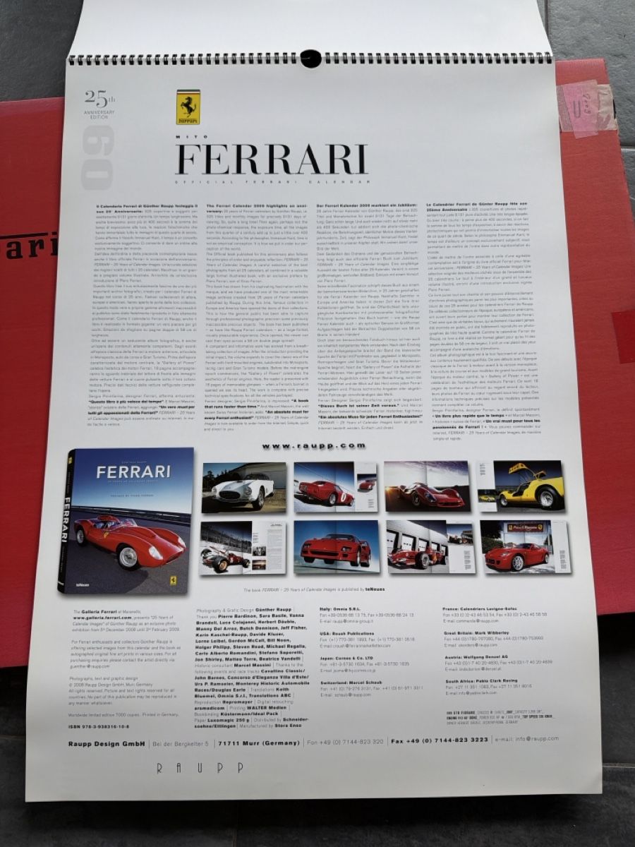 Ferrari Calendari: Original Ferrari Kalender 2009 – Usato da Wolfwil venduto da Rolex1 1