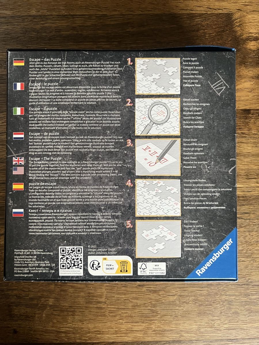 Ravensburger Puzzle: Escape-Puzzle, 759 Teile, wie neu – Nuovo (secondo la descrizione) da Zürich venduto da Nora321 1