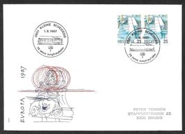 Eisenbahn Sonderbrief S. 1308 75 Jahre Jungfraubahn 1.8.1987
