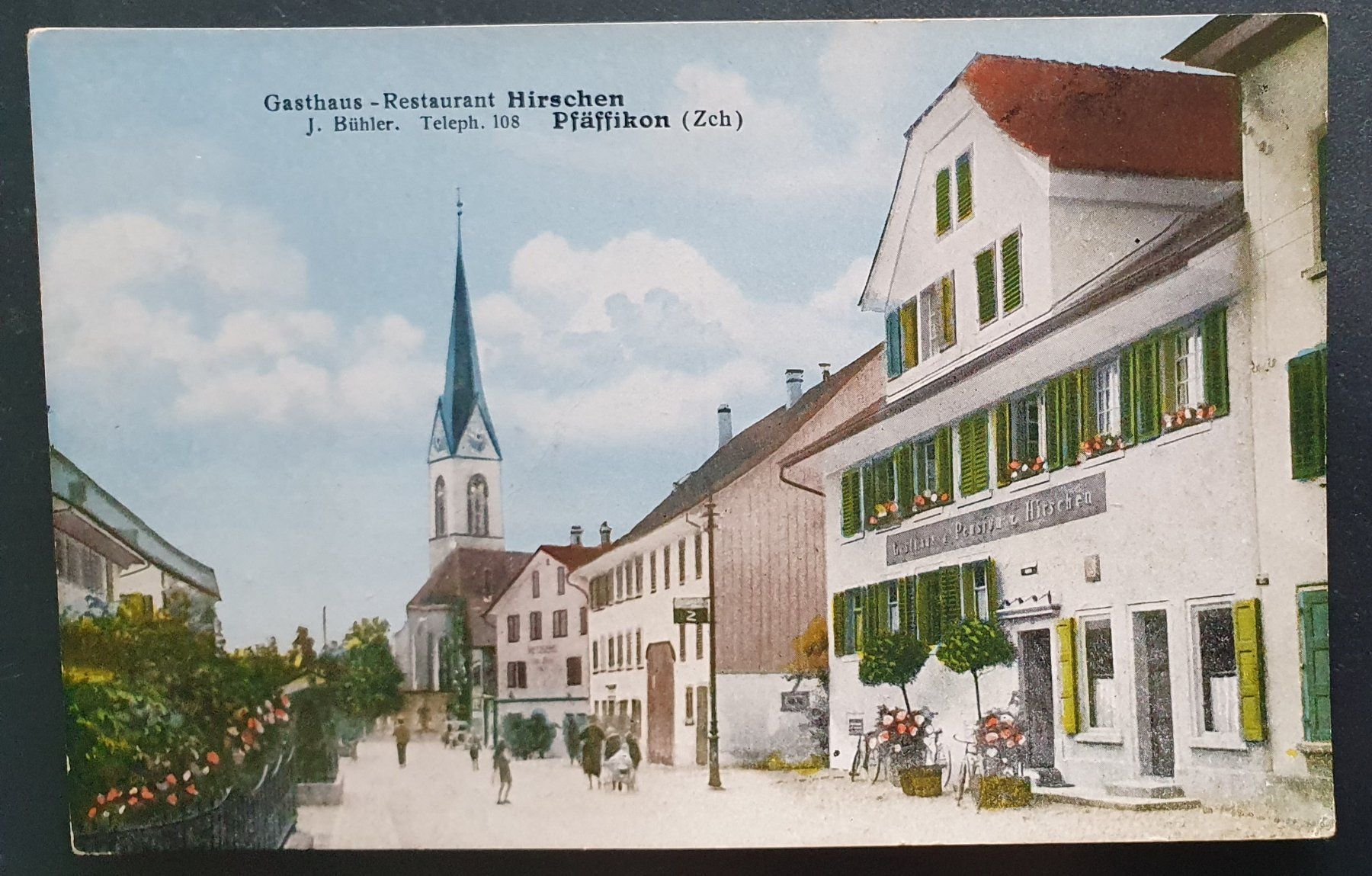 Cartoline postali: Pfäffikon - Gasthaus, Restaurant Hirsche – Usato da Kreuzlingen venduto da Rschweiz1