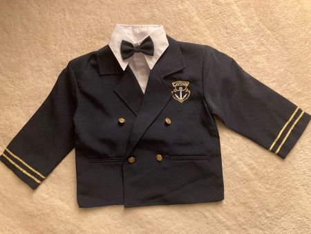 festlicher maritimer Kinder Blazer mit Hemd & Fliege 2 Year