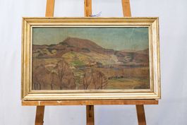 Max Burgmeier "Aarau" - Leinwand, Goldrahmen - Ref. 07/44
