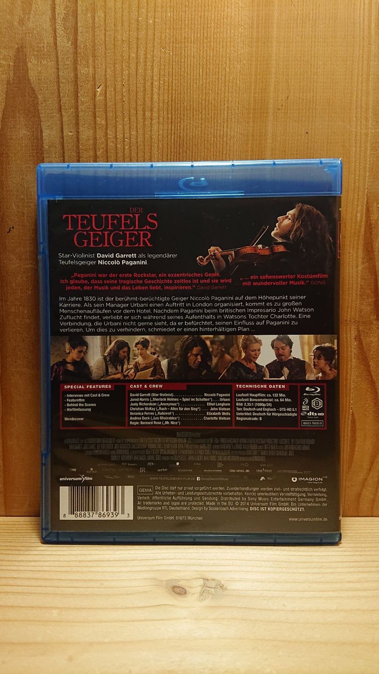 Tutti i DVDs: DER TEUFELS GEIGER Blu-Ray mit David Garrett – Usato da Wilderswil venduto da Exebub 1