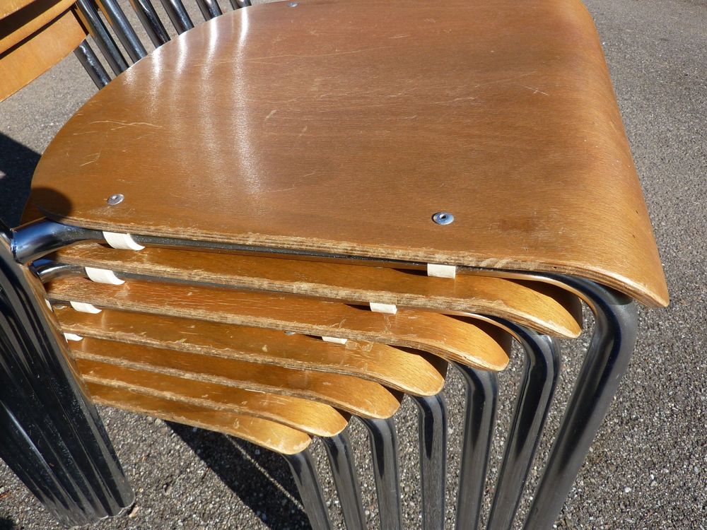 7 Stühle Holzstühle Stapelstühle Seminarstühle stapelbar 7