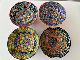 new 4x 16cm Colourful Ceramic Bowls(Schale, Schüssel)