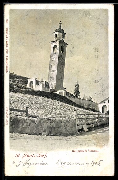 Cartes postales: AK St. Moritz Dorf, Der schiefe Thurm – D'occasion à Berlin par bartko-reher