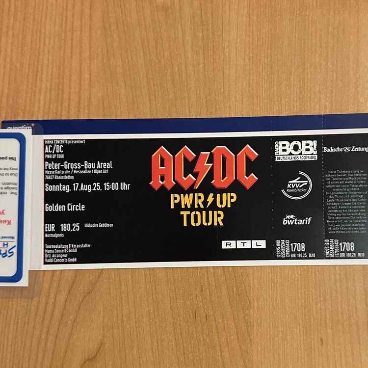 AC/DC Ticket - Golden Circle - 17.8.2025 (Neu (gemäss Beschreibung)) in ...