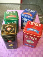 4 Vintage Blechdosen Dr. Oetker