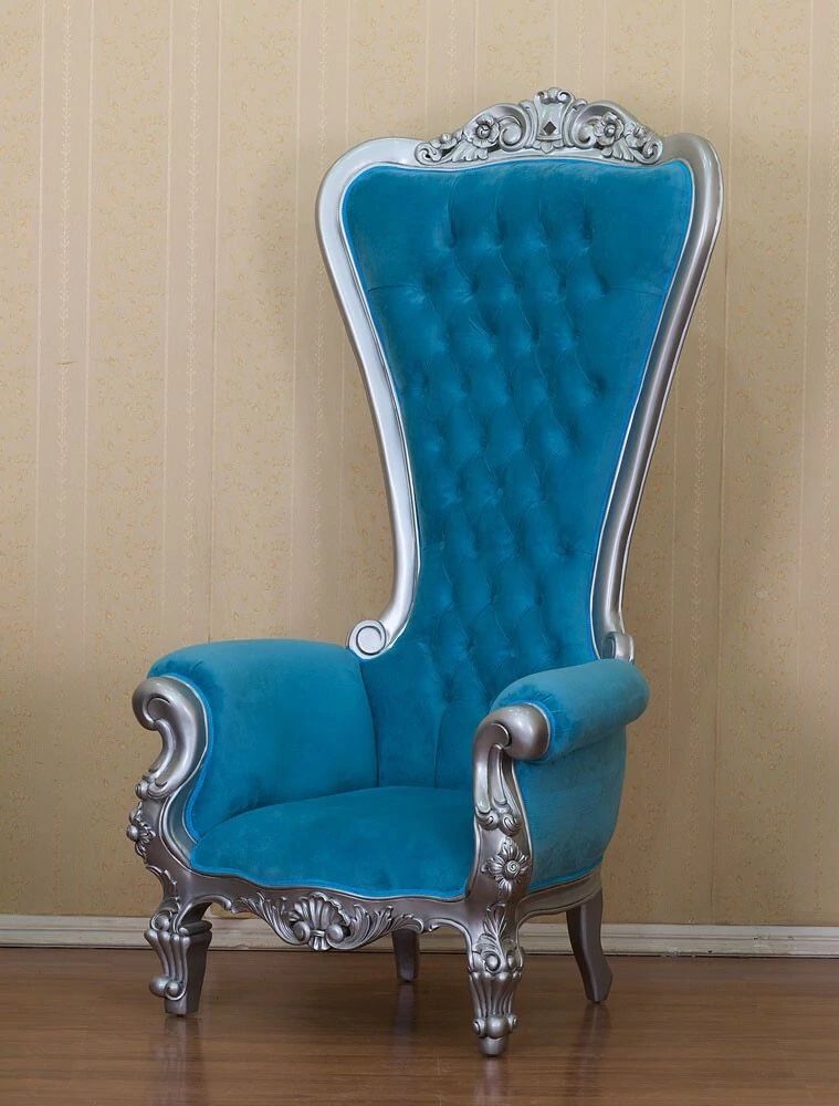 Poltrone: Barock Thron Sessel Türkis Silber – Nuovo (secondo la descrizione) da Wolfwil venduto da ISAsShop 1
