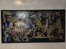 Quadro astratto su tela con cornice