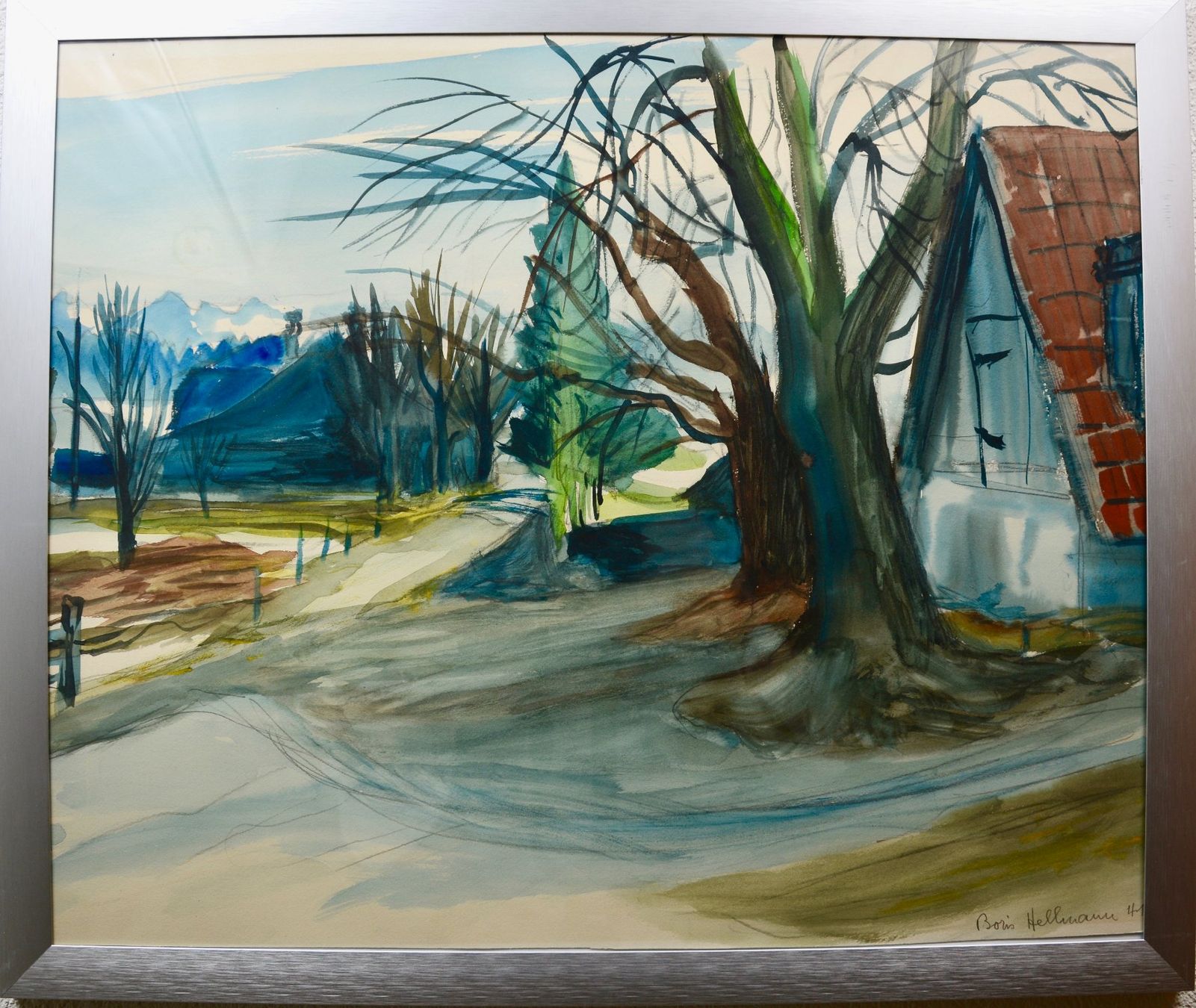 Dipinti: Neu! Aquarell "Boris Hellmann", sign, dat. 41, AR-Künstler – Nuovo (secondo la descrizione) da Oberkulm venduto da Seebrise
