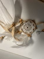 Traumfänger, beige, Federn, Holzperlen, Handmade, Neu!