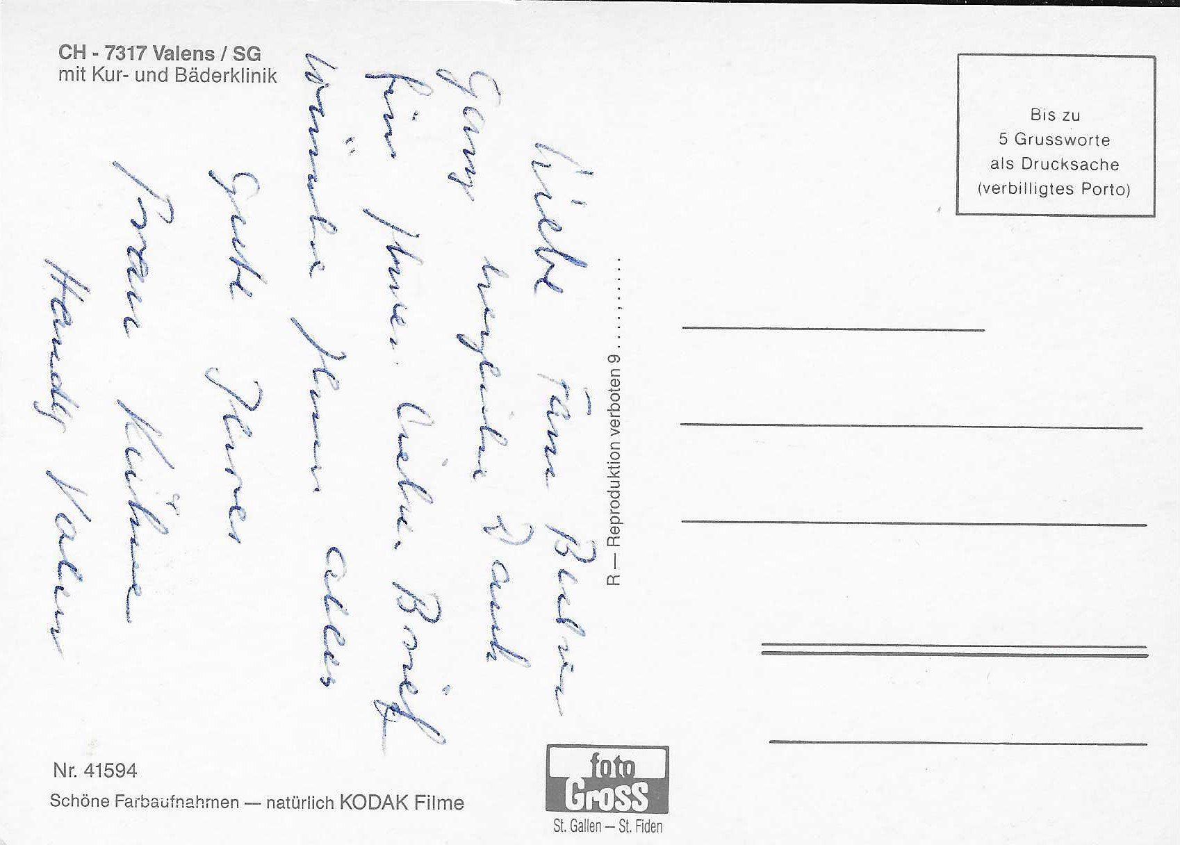 Cartoline postali: Valens SG – Usato da Rothrist venduto da Stranglehold 1