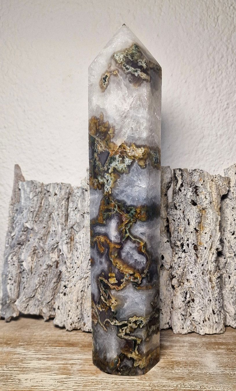 Minerali & Pietre curative: Grosser Moosachat Obelisk 29cm 1.37kg – Nuovo (secondo la descrizione) da Matzingen venduto da Shay_Crystalz 1