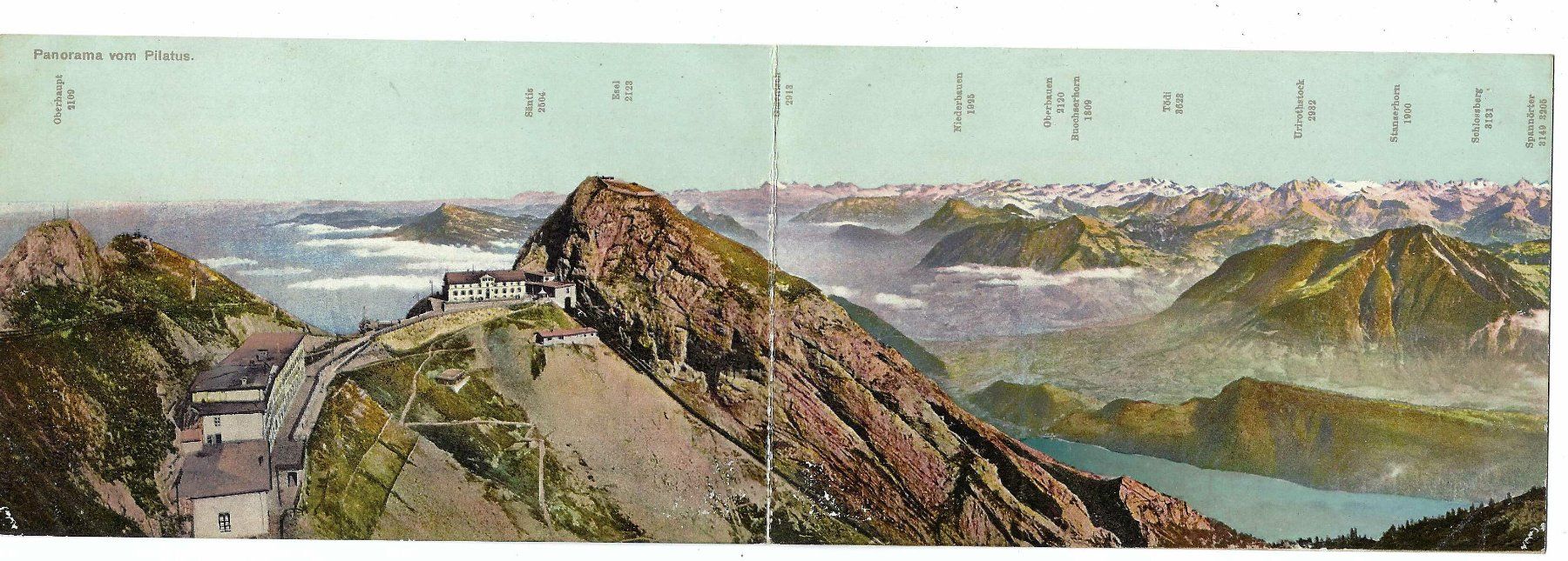 Ansichtskarten: Doppelansichtskarte Panorama vom Pilatus k1 – Gebraucht aus Aarau von fussball-fussball