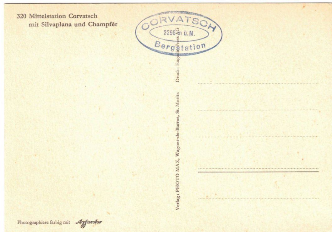 Cartoline postali: Silvaplana - Luftseilbahn Corvatsch – Usato da Binningen venduto da Mountainrider 1