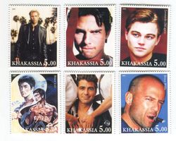 Briefmarken Bruce Willis, Tom Cruise, George Clooney, Bruce