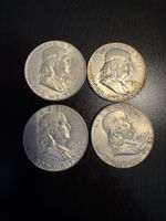 4× Franklin Half Dollar 1963 – USA – 90 % Silber