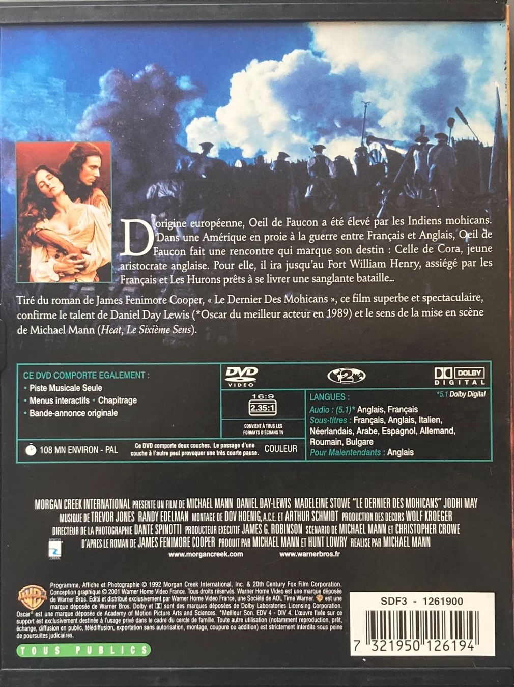 Alle DVDs: DANIEL DAY-LEWIS - LE DERNIER DES MOHICANS – Gebraucht aus Poliez-Pittet von Newtown-Records 1